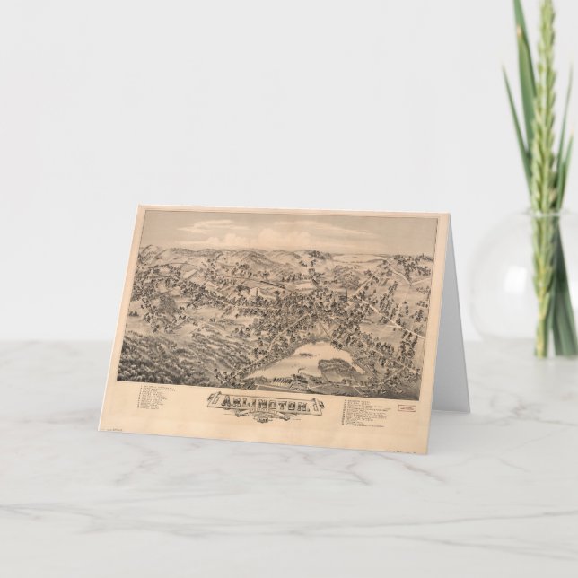 Arlington Massachusetts (1884) Kort (Framsida)