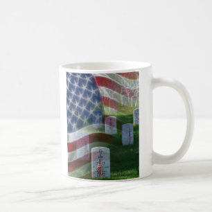 Arlington medborgarekyrkogård, amerikanska flagga kaffemugg