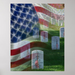 Arlington medborgarekyrkogård, amerikanska flaggan poster