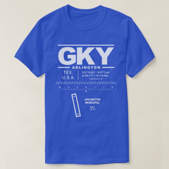 Arlington Municipal Airport GKY T Shirt (Design framsida)