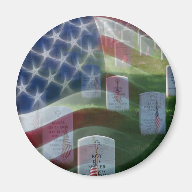 Arlington National Cemetery, American Flagga Magnet (Framsidan)