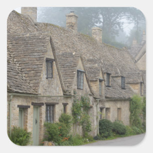 Arlington Row, Bibury-dekal Fyrkantigt Klistermärke