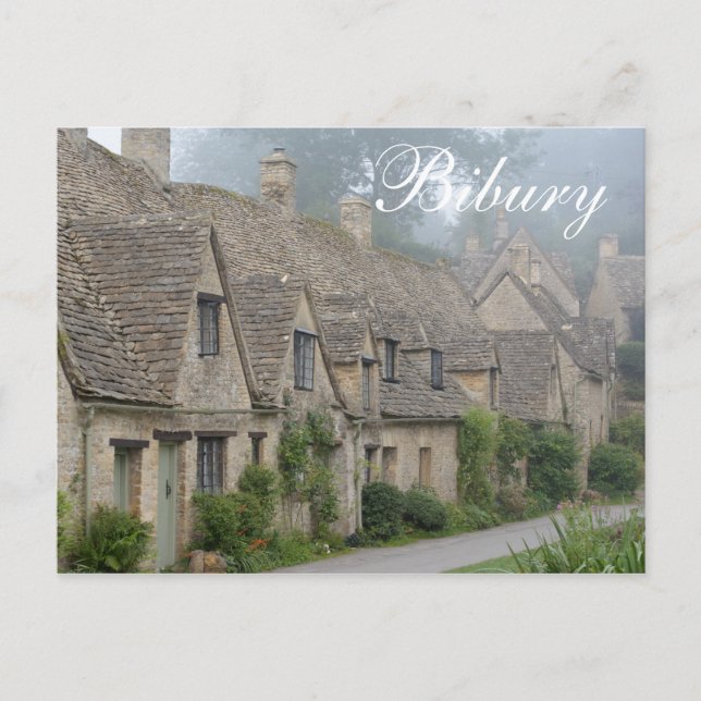 Arlington Row, Cotswments, Bibury text vycard Vykort (Framsida)