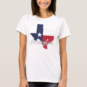 Arlington, Texas Flagga Karta Women's White T Shirt