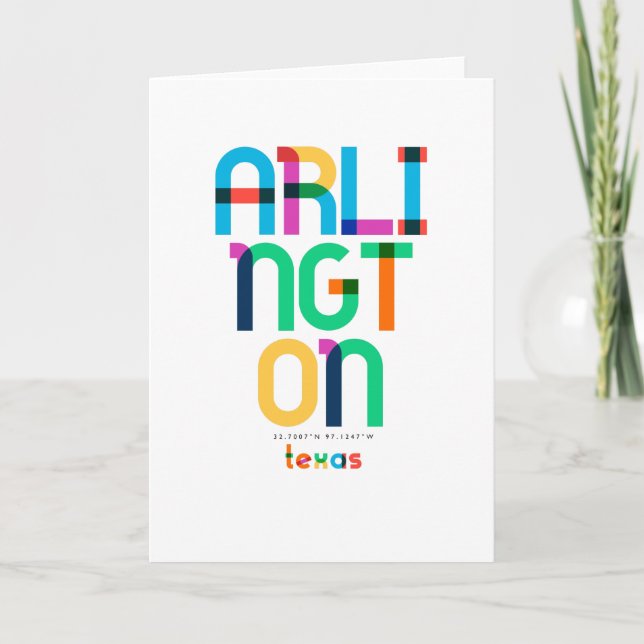 Arlington Texas Mid Century, Pop Art. Kort (Framsida)