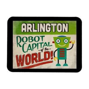 Arlington Texas Robot - Lustig Vintage Magnet
