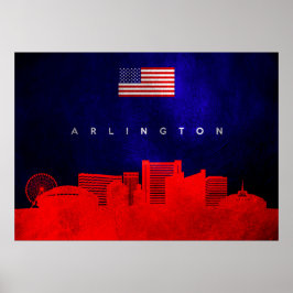 Arlington Texas Skyline Poster