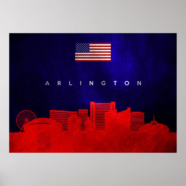 Arlington Texas Skyline Poster (Framsidan)