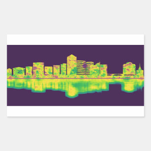 Arlington Texas Skyline Rektangulärt Klistermärke