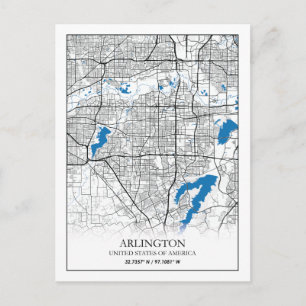 Arlington Texas USA City Travel City Karta Vykort