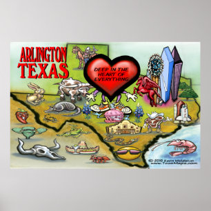 Arlington TX karta Poster