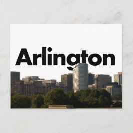 Arlington TX Skyline med Arlington i Himmel Vykort