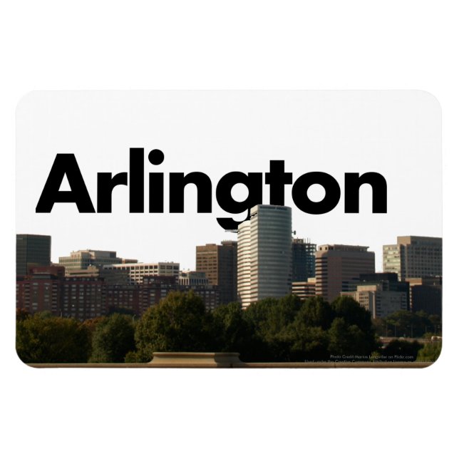 Arlington TX Skyline w/Arlington i Himlar Magnet (Horisontell)