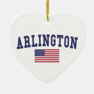 Arlington VA US Flagga Julgransprydnad Keramik