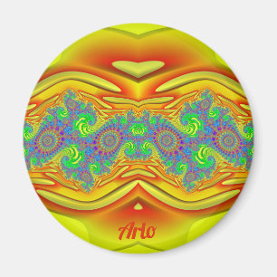 ARLO ~ Gult, Orange och Blå ~ Förbluffande design Magnet