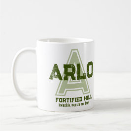 Arlo namn betyder monogram grönt kaffe mugg