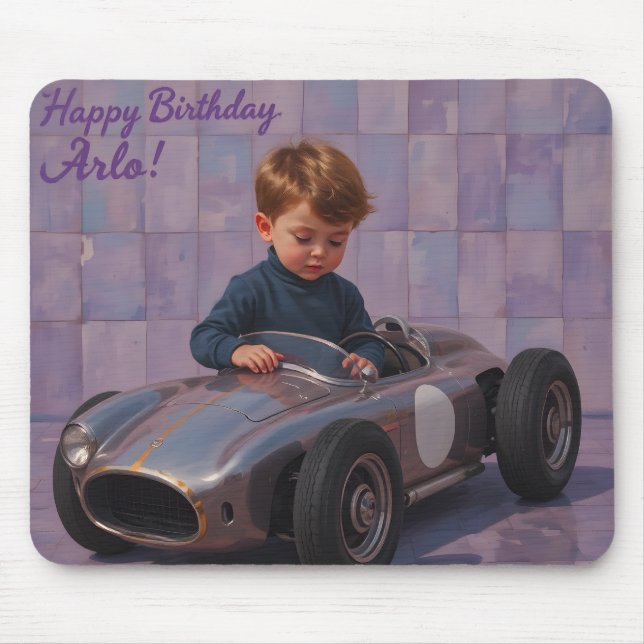 ARLO ~ och hans TÄVLA CAR ~ Mousepad Musmatta (Framsidan)