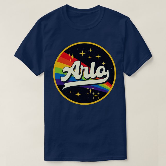 Arlo Rainbow i Space Vintage Stil T Shirt (Design framsida)