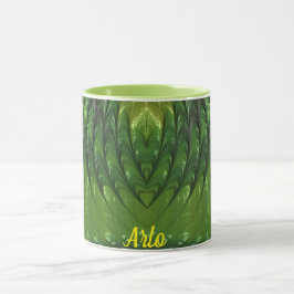 ARLO ~ Zany 3D Fractal ~ Grönt Älskare Mugg