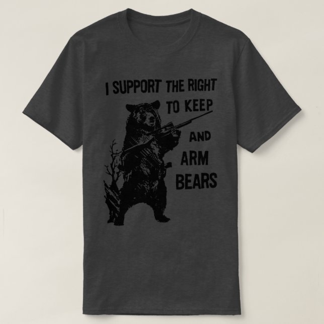 Arm Bears Funny Hunting Sayed varg för militär jak T Shirt (Design framsida)