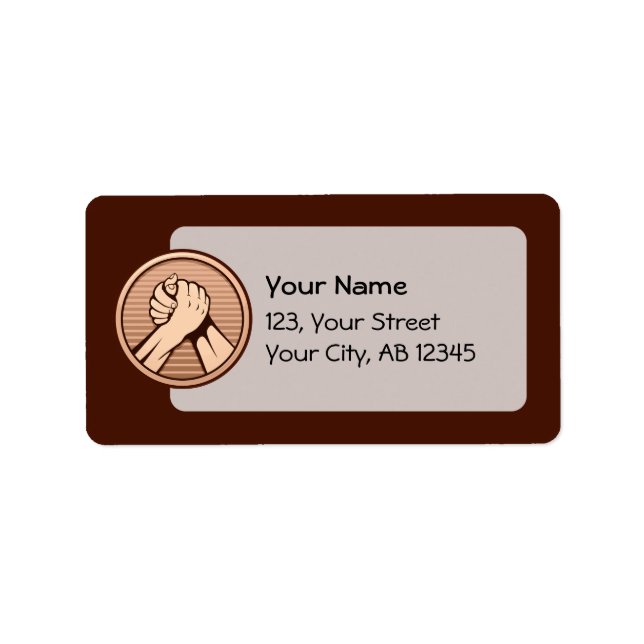 Arm brottning Bronze Adressetikett (Framsidan)