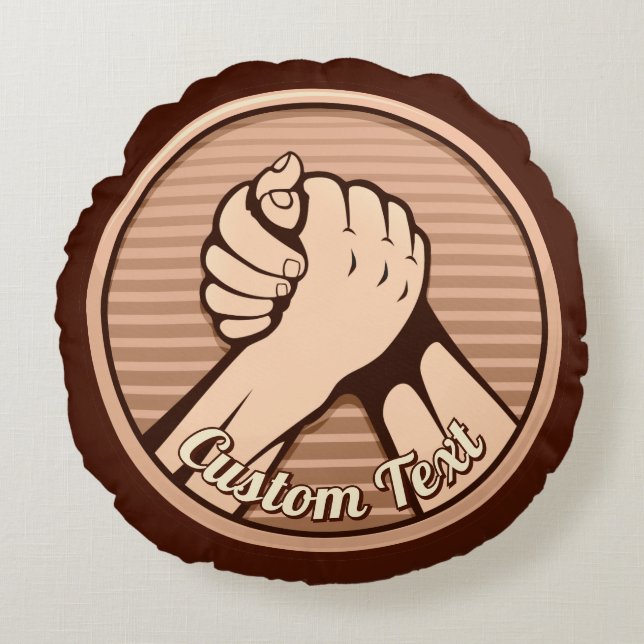 Arm brottning Bronze Rund Kudde (Framsidan)