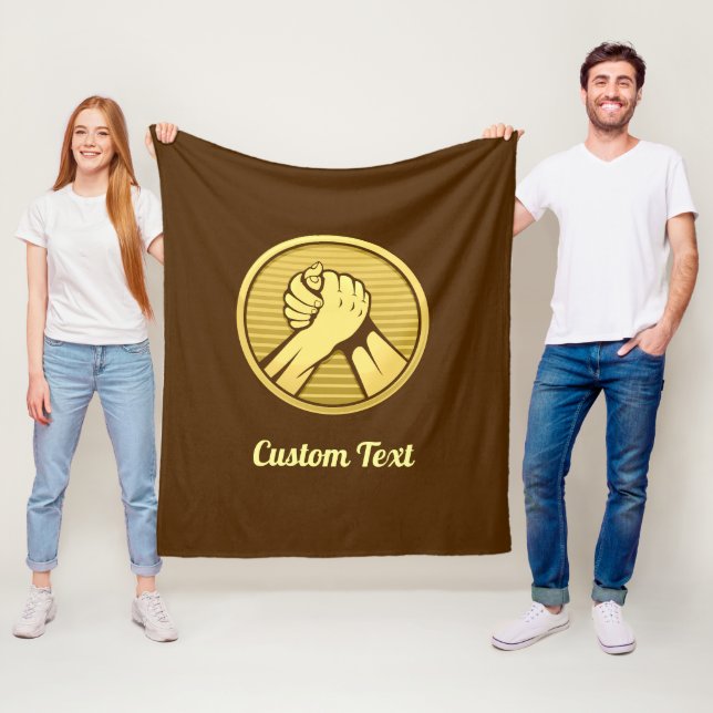 Arm, brottning Guld Fleecefilt (På plats)