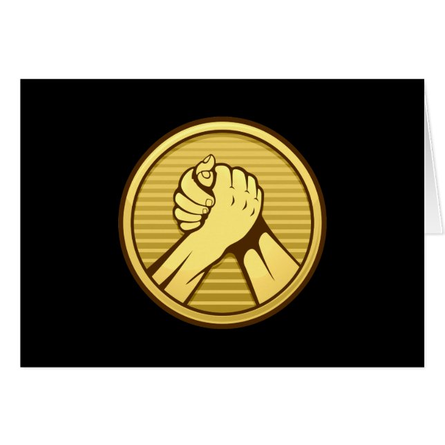 Arm, brottning Guld Hälsningskort (Framsidan Horizontal)