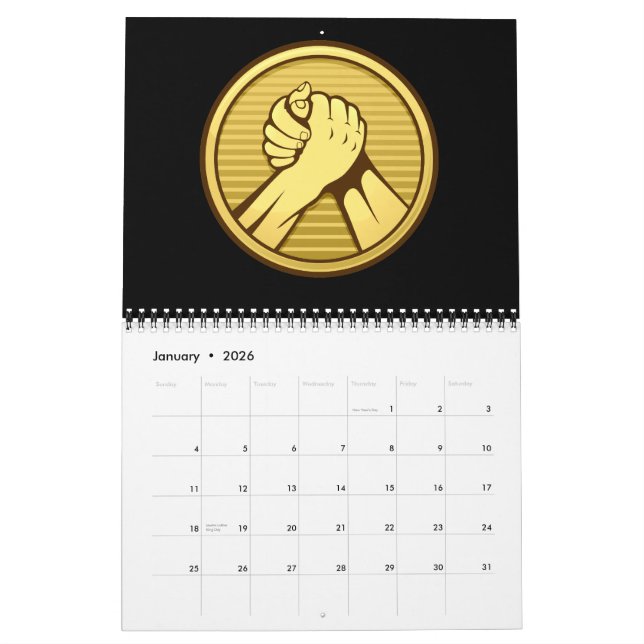 Arm, brottning Guld Kalender (Jan 2026)
