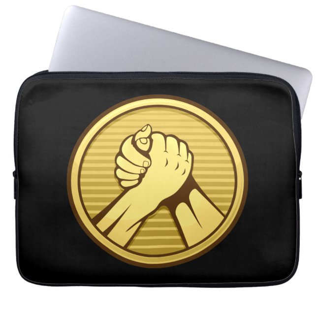 Arm, brottning Guld Laptop Sleeve (Framsidan)