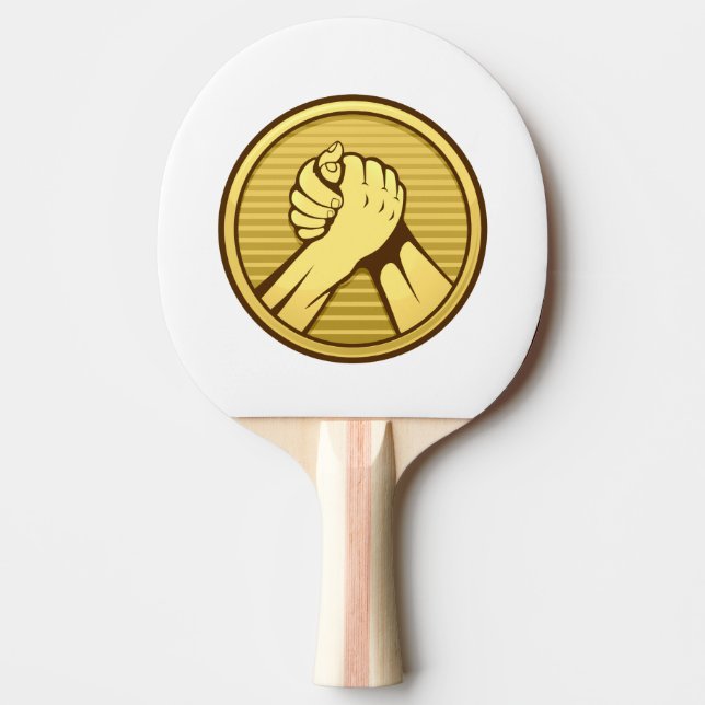 Arm, brottning Guld Pingisracket (Framsidan)