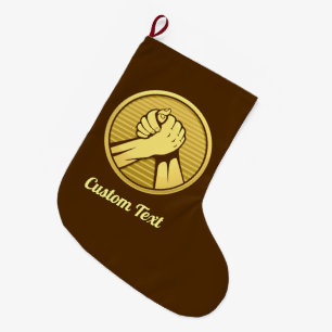 Arm, brottning Guld Stor Julstrumpa