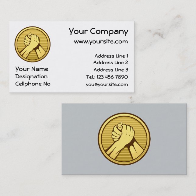 Arm, brottning Guld Visitkort (Fram/baksida)