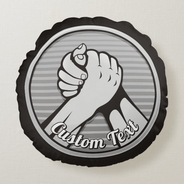 Arm, brottning Silver Rund Kudde (Framsidan)