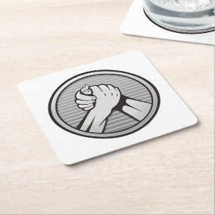 Arm, brottning Silver Underlägg Papper Kvadrat