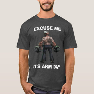 Arm day in gym, Gym Popeye with dumbbells anpassni T Shirt