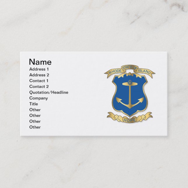 ARM i RHODE ISLAND Visitkort (Framsida)