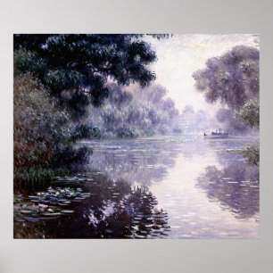 Arm i Seine nära Giverny i Fog Poster