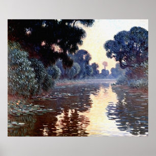 Arm i Seine nära Giverny vid Sunrise Poster