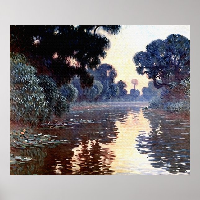 Arm i Seine nära Giverny vid Sunrise Poster (Framsidan)