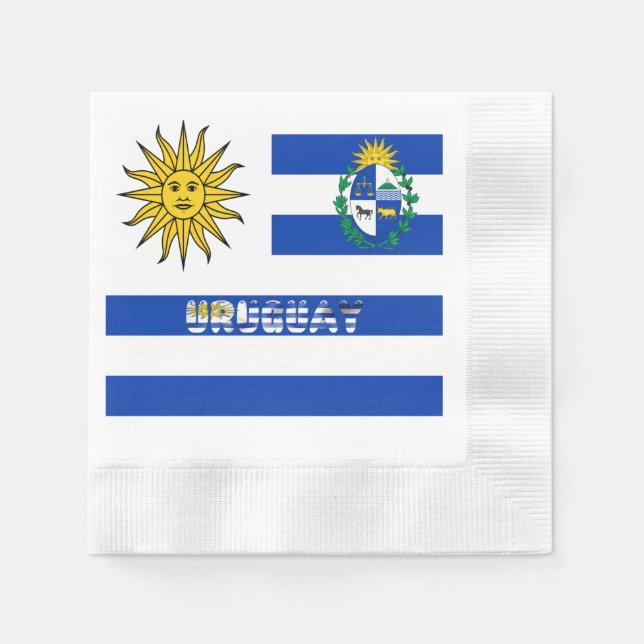 Arm jackat av uruguayanska flagga pappersservett (Framsidan)