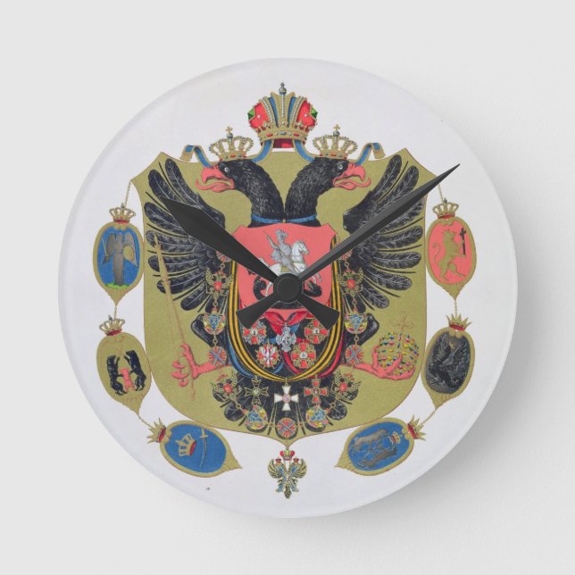 Arm och skydd av delstaten Imperial Russia, f Rund Klocka (Framsida)