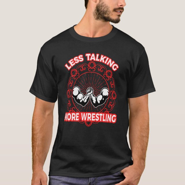 Arm Pub Wrestling Mindre att prata mer om brottnin T Shirt (Framsida)