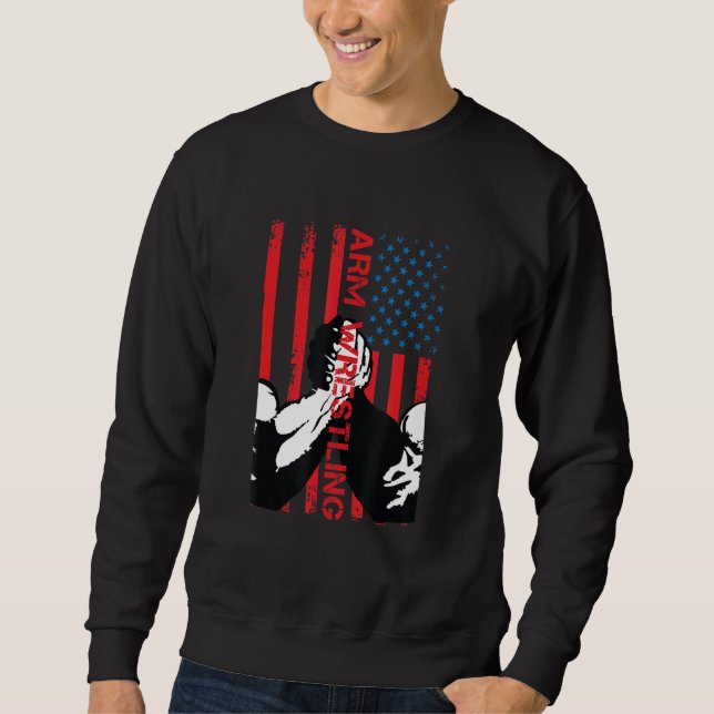 Arm USA flagga Lång Ärmad Tröja (Framsida)