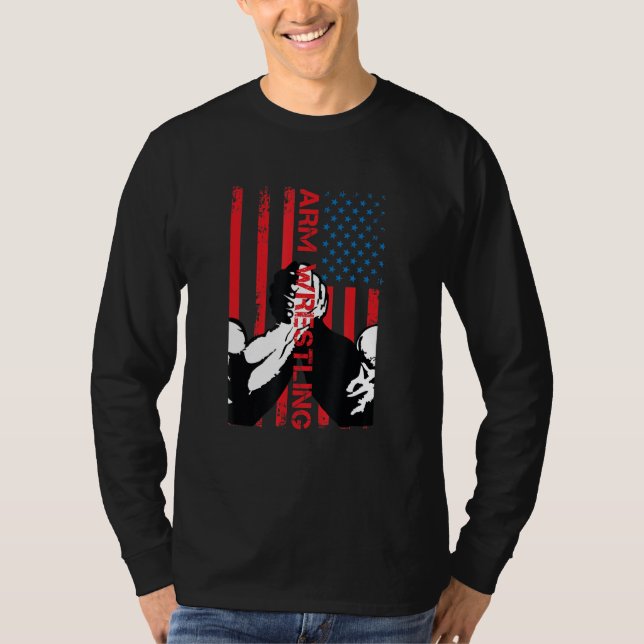Arm USA flagga T Shirt (Framsida)