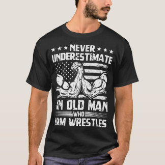 Arm Wrestler Old Man USA flagga Arm Wrestling T Shirt