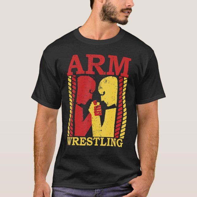 Arm Wrestling Armwrestler Idrottsman Squeezing Bic T Shirt (Framsida)