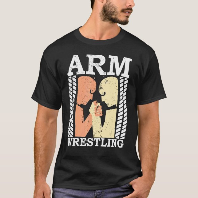 Arm Wrestling Armwrestler Idrottsman Squeezing Bic T Shirt (Framsida)