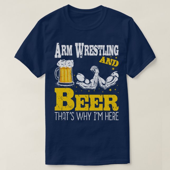 Arm Wrestling Beer Drinking Arm Wrestle T Shirt (Design framsida)
