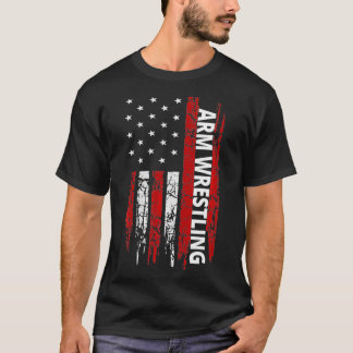 Arm Wrestling USA Flag Armwrestling  T Shirt
